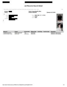 Jail screen image from Denton County jail